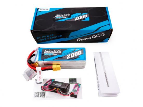 Gens Ace LiPo - HV 6S 22.8V 2000mAh 60C with XT60 ** CLEARANCE **
