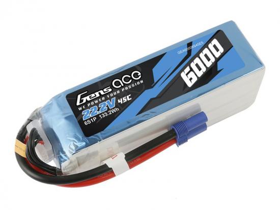 Gens Ace LiPo - 6S 22.2V 6000mAh 45C - EC5
