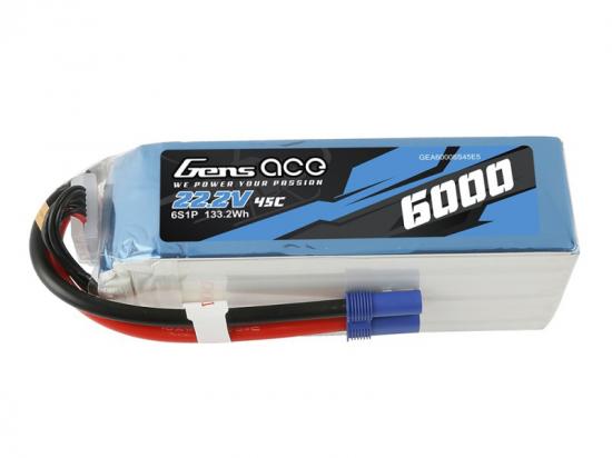 Gens Ace LiPo - 6S 22.2V 6000mAh 45C - EC5