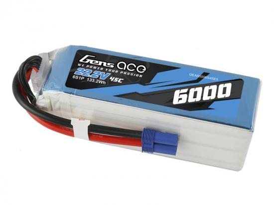 Gens Ace LiPo - 6S 22.2V 6000mAh 45C - EC5