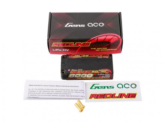Gens Ace Redline 2.0 Race HV LiPo - 3.8V 8000mAh 140C RL2 Shorty - 5mm