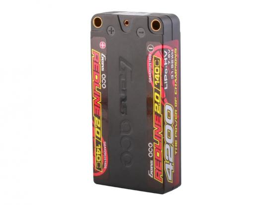 Gens Ace Redline 2.0 Race HV LiPo - 7.6V 4200mAh 140C RL2 Shorty - 5mm