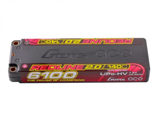 Gens Ace Redline 2.0 Race HV LiPo - 7.6V 6100mAh 140C RL2 - 5mm