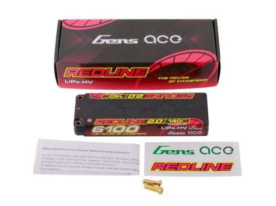 Gens Ace Redline 2.0 Race HV LiPo - 7.6V 6100mAh 140C RL2 - 5mm