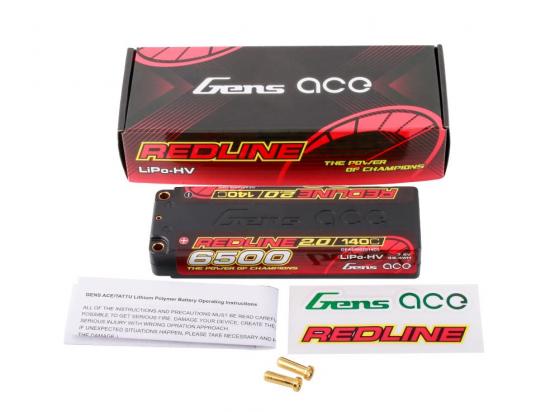 Gens Ace Redline 2.0 Race HV LiPo - 7.6V 6500mAh 140C RL2 - 5mm