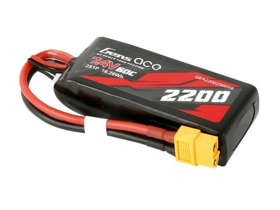 Gens Ace LiPo - 2S 7.4V 2200mah 60C with XT60