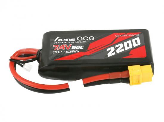 Gens Ace LiPo - 2S 7.4V 2200mah 60C with XT60