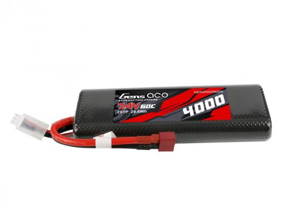 Gens Ace Hard Case Bashing Series LiPo - 2S 7.4V 4000mAh 60C - Deans