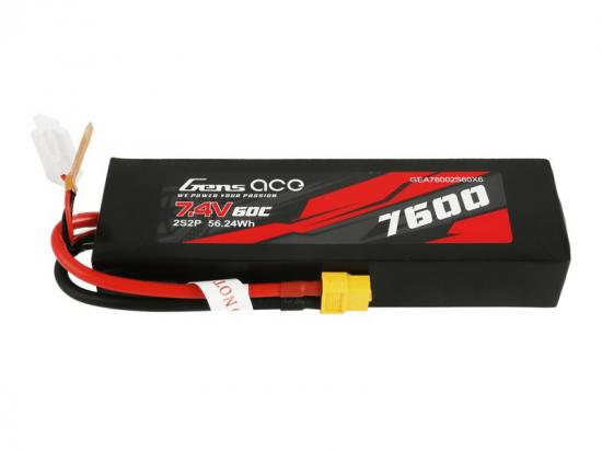 Gens Ace LiPo - 2S 7.4V 7600mah 60C with XT60