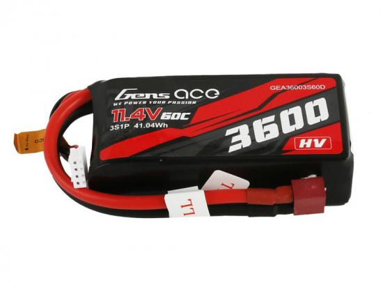 Gens Ace HV LiPo - 3S 11.4V 3600mAh 60C - Deans
