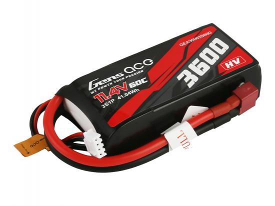 Gens Ace HV LiPo - 3S 11.4V 3600mAh 60C - Deans