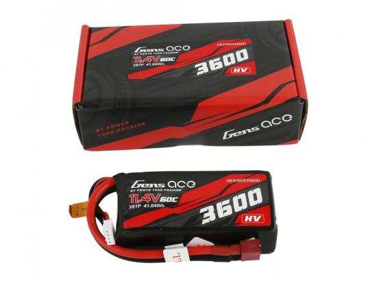 Gens Ace HV LiPo - 3S 11.4V 3600mAh 60C - Deans