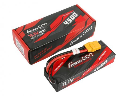 Gens Ace Hard Case LiPo - 3S 11.1V 4500mAh 60C with XT90