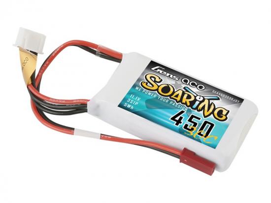 Gens Ace LiPo - 3S 11.1V 450mAh 30C Soaring with JST-SYP