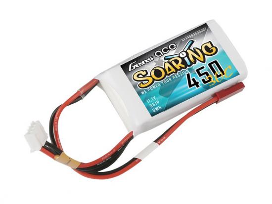 Gens Ace LiPo - 3S 11.1V 450mAh 30C Soaring with JST-SYP