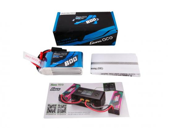 Gens Ace G-Tech LiPo - 3S 11.1V 800mAh 45C - JST