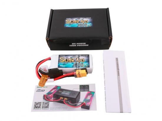 Gens Ace G-Tech LiPo - 3S 11.1V 1000mAh 30C Soaring with XT60