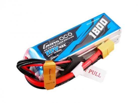 Gens Ace G-Tech LiPo - 3S 11.1V 1800mAh 45C with XT60