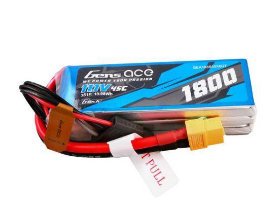 Gens Ace G-Tech LiPo - 3S 11.1V 1800mAh 45C with XT60