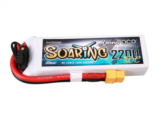 Gens Ace G-Tech LiPo - 3S 11.1V 2200mAh 30C Soaring with XT60