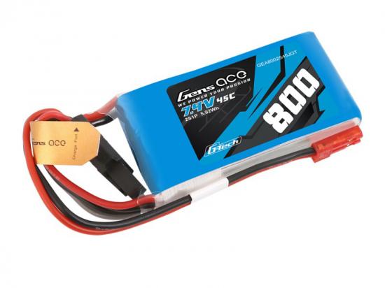 Gens Ace G-Tech LiPo - 2S 7.4V 800mAh 45C - BEC
