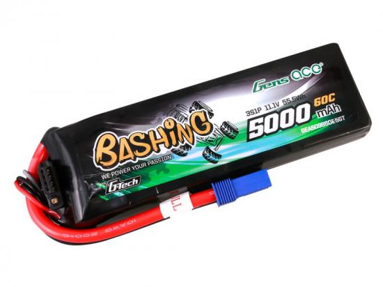Gens Ace G-Tech Bashing LiPo - 3S 11.1V 5000mAh 60C - EC5