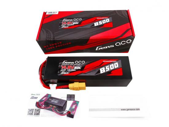 Gens Ace G-Tech Hard Case LiPo - 4S 14.8V 8500mAh 60C with XT90