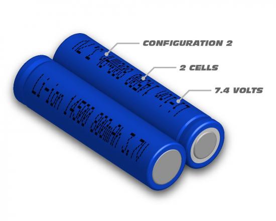 Overlander 800mAh 7.4V 2S 14500 Li-Ion Battery