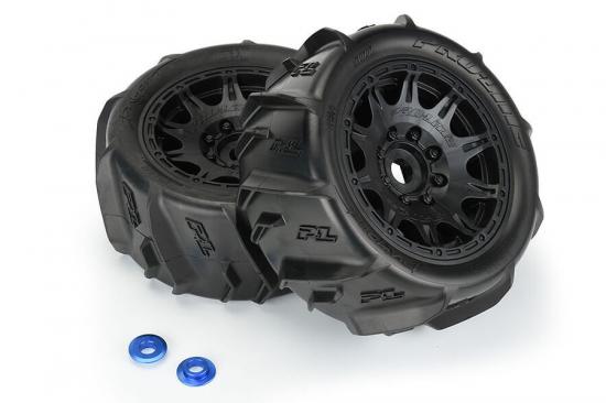 ProLine Dumont Paddle Tyres Pre Mounted on 5.7 Raid Black Wheels (2)