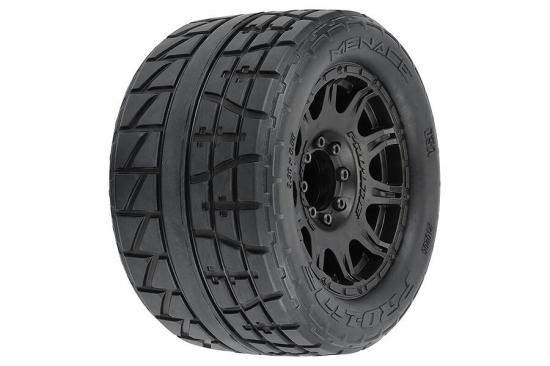 ProLine Menace HP 3.8 Belted Tyre On Raid Black 8x32 17mm Hex Wheels (2)