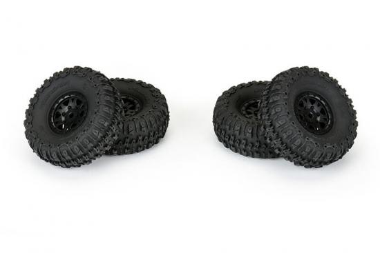ProLine Trencher 1.0 Tyres On Mini Impulse Black Wheels - SCX24