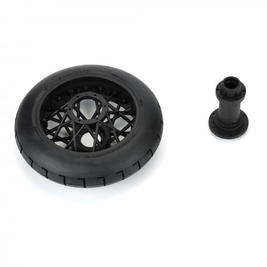 ProLine Supermoto S3 Rear Tyres Mounted on Black Losi Promoto Wheel (1)