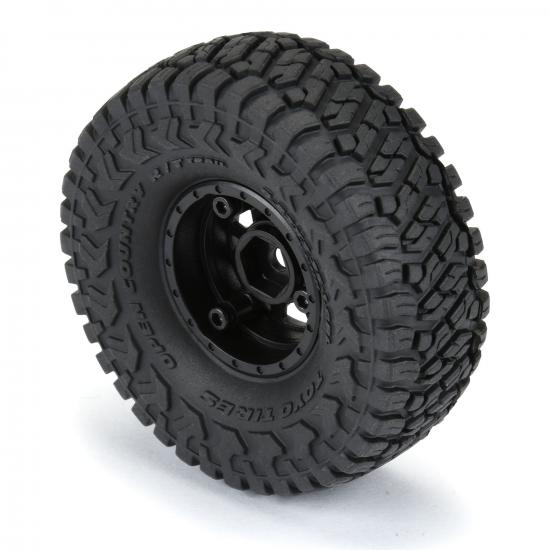 ProLine 1.0 Toyo Open Country R/T Trail Tyres Mounted on 7mm Hex Black Impulse Wheels (4)