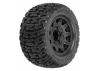ProLine Bonesaw 2.8 MT Tyres Mounted on 12/14mm Hex Black Raid Wheels (2)