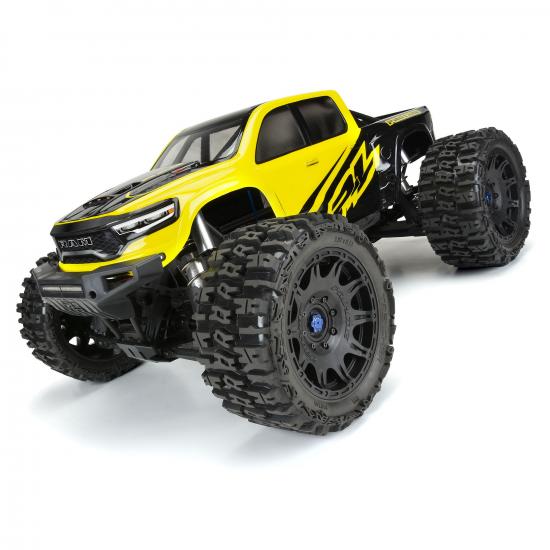 ProLine 5.7 Trencher Tyres Mounted on 24mm Hex Black Raid 8x48 Wheels (2)