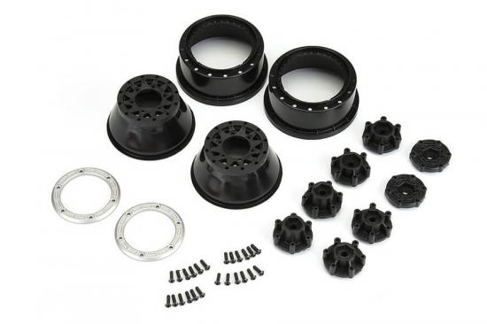 ProLine Raid 2.2/3.0 Silver/Black Beadloc 6X30 SC Wheels (2) ** CLEARANCE **