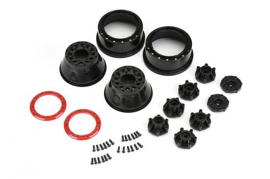 ProLine Raid 2.2/3.0 Red/Black Beadloc 6X30 SC Wheels (2) ** CLEARANCE **