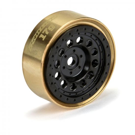 1/24 Rock Shooter Brass F/R 1.0 7mm Crawler Wheels (2) Blac