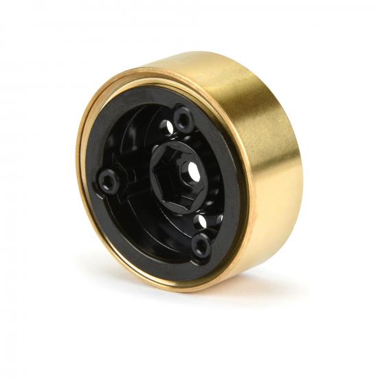 1/24 Rock Shooter Brass F/R 1.0 7mm Crawler Wheels (2) Blac