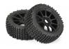 ProLine Gladiator M2 Tyres Pre Mounted on Black Mach 10 1:8 Buggy Wheels (2)