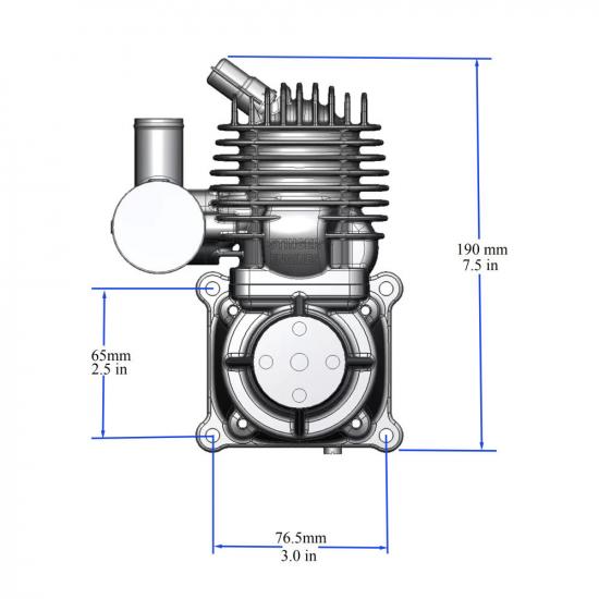 Stinger Engines 63cc Petrol 2-Stroke Single Cylinder Side Exhaust Engine