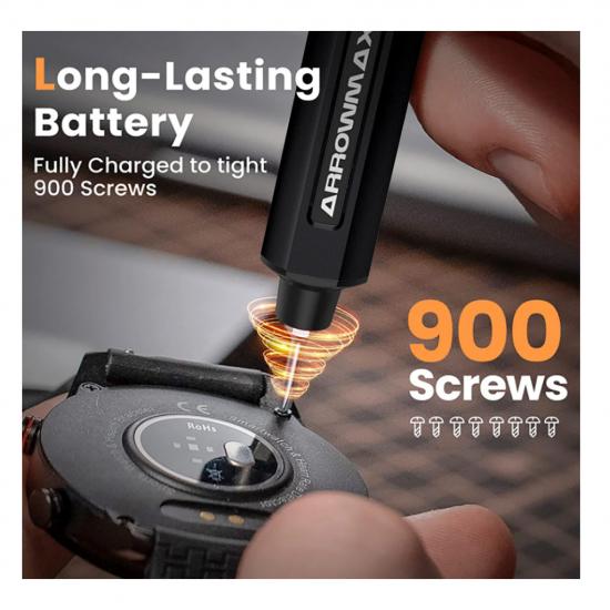 Arrowmax SES Mini Black Electric Screwdriver - 28 Bits