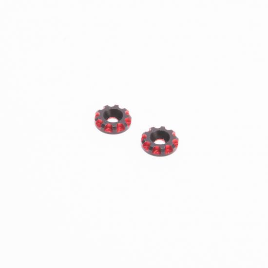 Aluminium Wing Washers 11.5mm - Black/Red (2)