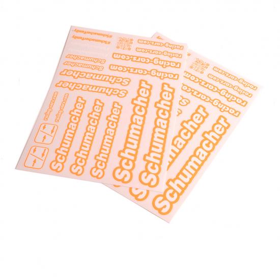 Schumacher Decal Sheet - Neon Orange (2)