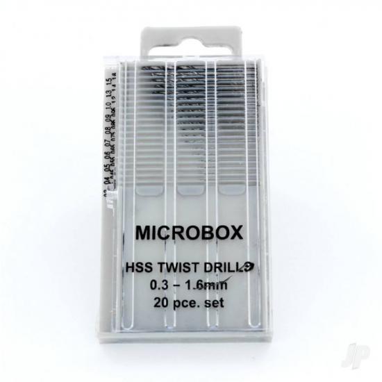 Modelcraft Microbox Drill Set 0.3-1.6mm (20) (PDR4001)
