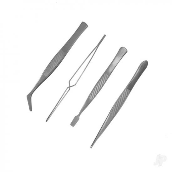 Modelcraft 4 Piece Stainless Steel Tweezers Set (PTW5000)
