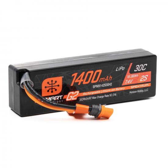 Spektrum 7.4V 1400mAh 2S 30C Smart G2 LiPo Battery - IC2 Connector