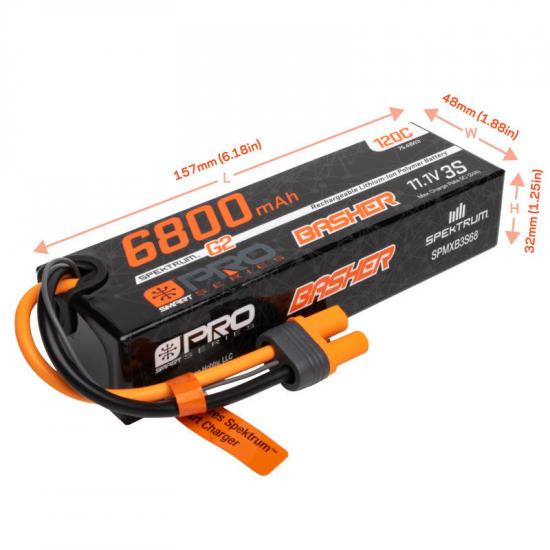 Spektrum G2 Pro Basher Hard Case SMART LiPo - 11.1V 6800mAh 3S 120C - IC5