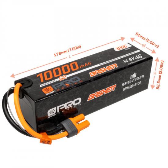 Spektrum G2 Pro Basher Hard Case SMART LiPo - 14.8V 10000mAh 4S 120C - IC5