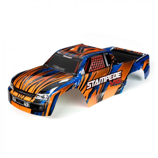 Traxxas Body, Stampede VXL, orange + blue (painted, decals applied)